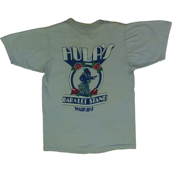 Vintage Tops - 80s Vintage Hula's Bar & Lei Stand Waikiki Hawaii Souvenir LGBTQ Gay Bar T Shirt